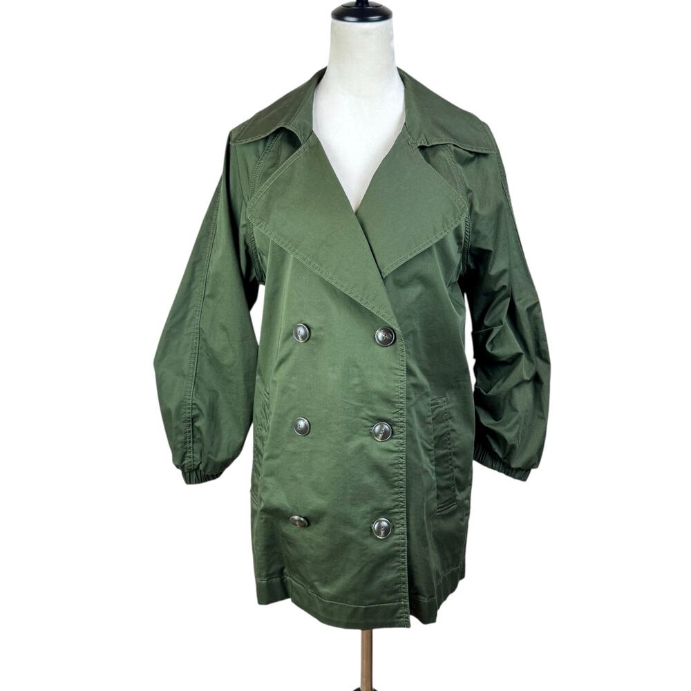 Cabi 5478 Expedition Jacket Dark Green Double Breasted Short Trench Jacket